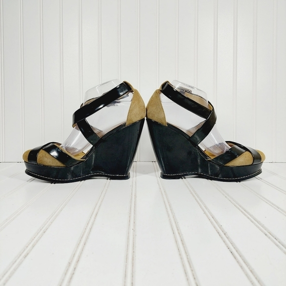 Levity Julissa Black Slip On Platform Wedge Business Casual Sandals I412 - Picture 7 of 12